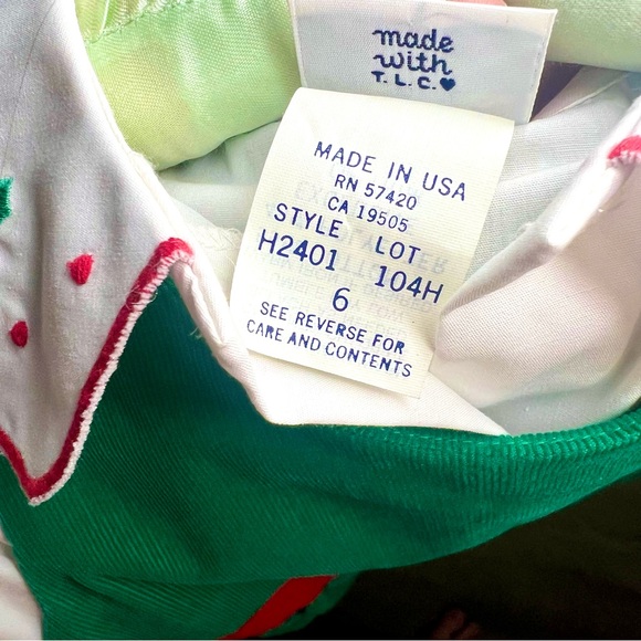 🎄Vintage Hartstrings Girls Christmas Dress Set Green Red White Size 6 NWT - Picture 15 of 16